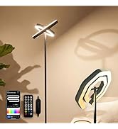 Smart Floor Lamp with Advanced Color & White Lighting, 70.8” Tall Standing Lamp, Dual Rotatable R...