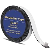 LMJIA Magnetic Tape Strips Roll with Adhesive, Flexible Sticky Magnet Tape for Crafts, Whiteboard...
