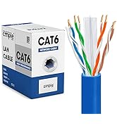 Cmple - Cat6 Cable 1000ft Bulk Lan Ethernet Cat 6 Wire Network UTP 23AWG CMR Riser 10Gbps 550 MHz...