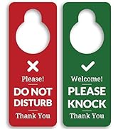 Do Not Disturb Door Hanger Sign 2 Pack (Green/Red Double Sided) Please Do Not Disturb on Front an...