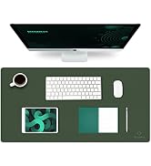 K KNODEL Large Office Leather Desk Mat, Mouse and Keyboard Pad, Computer and Laptop Mat, Desktop ...