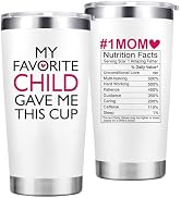 Abledn 20 Oz White Tumbler - My Favorite Child Gave Me This Cup | Mothers Day Gifts for Mom | Bir...