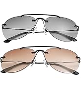 MIRYEA 2 Pairs Bifocal Reading Sunglasses UV400 Protection Outdoor Sun Readers Shades Anti Blue L...