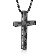 Gnamy Soccer Easter Basket Stuffers - Cross Necklace for Boys Men, Cross with Bible Verse Stainle...