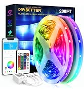 DAYBETTER Led Strip Lights 200ft (2 Rolls of 100ft) Ultra Long Smart Light Strips with App Voice ...