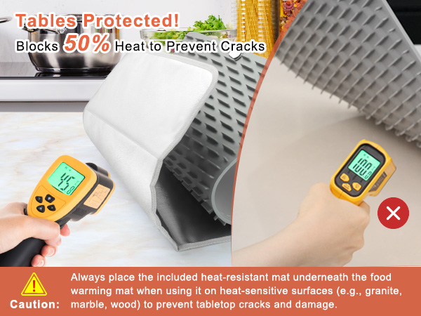 FYY Warming Mat for Food with Heat-Resistant Pad