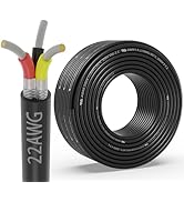 22 Gauge 3 Conductor Shielded Wire 25FT, UL2464 22 AWG CNC 3 Wire Cable Tinned Copper Stranded 22...
