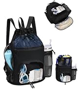 WANDF Swim Bag with Wet Pockets, Sandproof Beach Backpack with 40oz Tumbler Side Pockets, Mesh Dr...