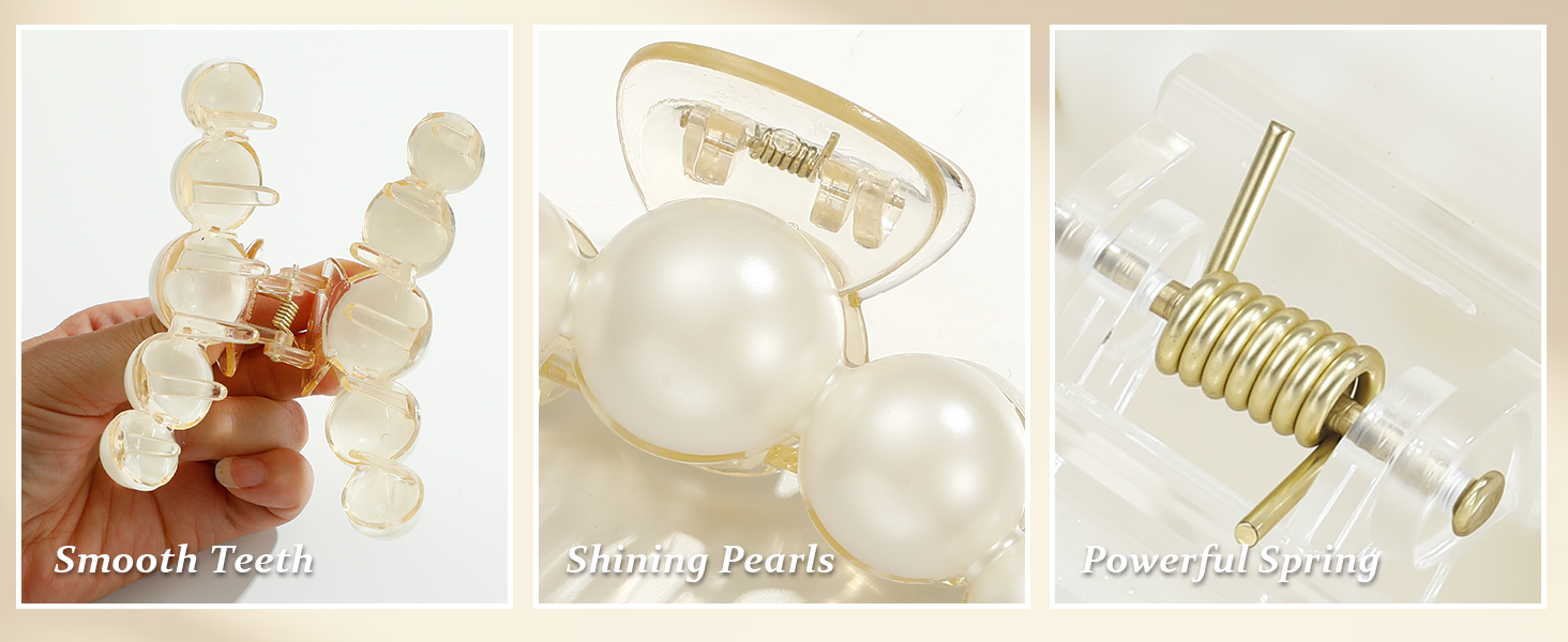 pearl hair claw clips