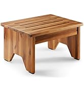 Holana 9" One Step Stool for Adults - Wooden Step Stools for High Beds - 200 lbs Safety Stepping ...