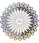 Scissors for Office School Supplies, Hnncugty 8" Scissors All Purpose Bulk Set of 24-Pack, Sharp ...