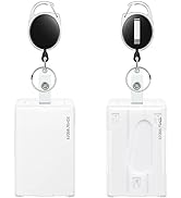 Pawfly Vertical 2-Card Badge Holder with Thumb Slots Hard Transparent PC Case Protector with Retr...