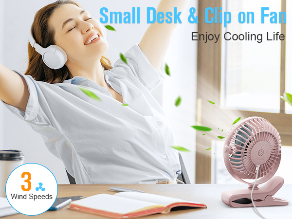 small desk & clip on fan