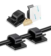 Abnii 100PCS Adhesive Cable Clips, Wire Holder Organizer Cord Management, Cable Staples Outdoor S...
