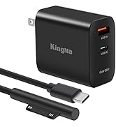 King Ma 65W Surface Pro Charger, Microsoft Surface Pro 7 Charger USB C PD GaN Laptop Power Adapte...