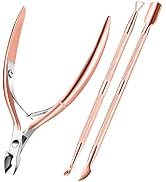 Cuticle Trimmer Cuticle Remover with Cuticle Pusher, XUNXMAS Professional Stainless Steel Durable...