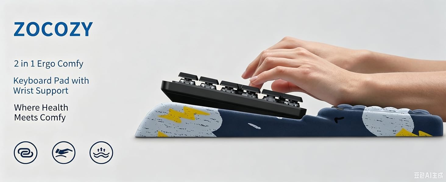 2 in 1 Ergo Comfy Keyboard Pad with Wrist Support —— Where Health Meets Comfy