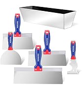 WORKPRO Drywall Tools, Stainless Steel Taping Knife 8 in 1 Painting Scraper with Mud Pan, Spackle...