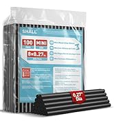 SHALL Mini Hot Glue Sticks, 0.27” Dia x 8” Long, 100 Pack Black Glue Gun Sticks for All-Temp Mini...