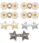 ZENGLU 14 PCS Adjustable Waist Clips Waist Button Pins for Pants with Stars and Daisies Waist Tig...