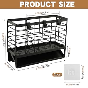 3-Compartment Dish Drying Rack-black