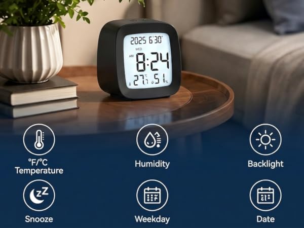 LCD bedroom alarm clock