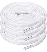 UpUGo 3 Pair Oval Shoe Laces, Half Round 1/4" Shoelaces for Athletic Running Sneakers Shoes Boot ...