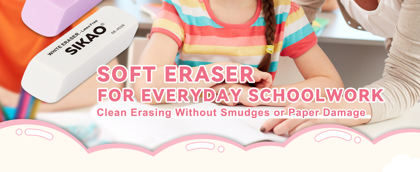 02 Sikao Pencil Erasers for Kids -403S PCA+