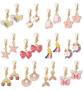 PASEMM 12 Pairs Kids Clip-on Earrings - Cute Unicorn Designs, Non-Pierced Dress Up Jewelry for 4-...