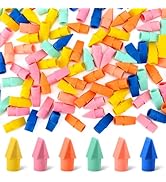 400PCS Erasers for Pencils, Latex-Free Pencil Top Erasers, 6 Assorted Colors Cap Erasers, Ideal f...