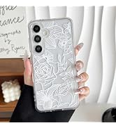 XIZYO for Samsung Galaxy S25 Plus Case, Floral Flower Cute Rose Aesthetic Pattern Clear Case for ...