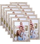 Giftgarden 8x10 Picture Frame Distressed Beige White Set of 12, Multi Rustic Wood Grain 8 by 10 P...