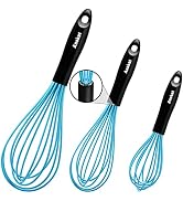 ANAEAT Silicone Balloon Whisk, Perfect for Non-Stick Cookware, Milk and Egg Beater Blender, Heat ...