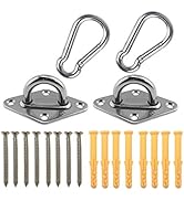 Heavy Duty Hammock Hanging Kit Pad Eye Plates Staple Ring Hook,Ceiling Wall Mount Anchor Hooks Ha...