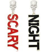 Halloween Earrings Beaded Boo Earrings for Women Spooky Ghost Pumpkin Drop Dangle Earrings