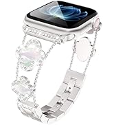 Efolen Diamond Lucky Clover Strap Compatible with Apple Watch Band 38mm 40mm 41mm 42mm 44mm 45mm ...