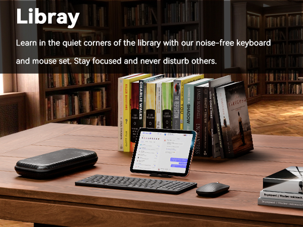 wireless quiet foldable keyboard for libray
