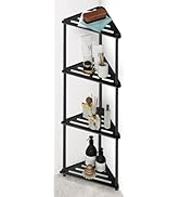XEENEW Standing Corner Shower Caddy, 4 Tier Stainless Steel Organizer Stand, Rustproof Shelves fo...