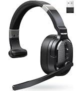 TECKNET Trucker Bluetooth Headset, Stable V5.2 & USB Dongle Connection, 70h Wireless Headsets wit...