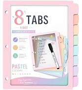 Dinceer 8 Tab Plastic Binder Dividers, 1 Set, Write and Erase Morandi Pastel File Dividers for 3 ...