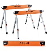 Goplus Saw Horses 2 Pack, 2200 LBS Portable Folding Sawhorse with 2x4 Brackets & Side Supports, E...