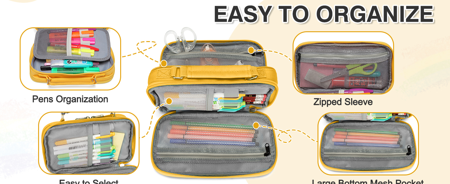 Large Pencil Pouch Bag Case