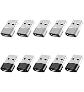 BaseNew USB to USB C Adapter 10 Pack,USB to Type C Adapter,USBC Female to A Male,Type C USB-C Cab...