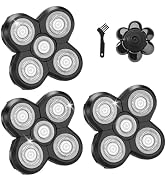 3 PCS Head Shaver Replacement Heads, 5-Blade Mens Head Shaver Refills for Bald Grooming + 1 Clean...