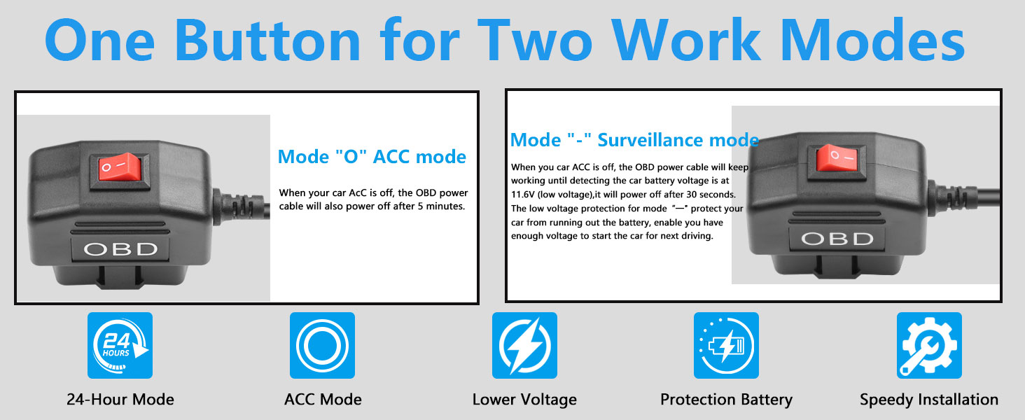 Hardwire Charger Cable obd2 power adapter