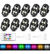 Upgraded 10PCS Wireless LED Strobe Lights With Remote Control, 8 Colors Adjustable Brightness USB...