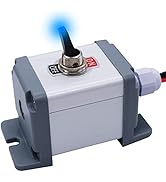 mxuteuk 12V 30A Light Up Toggle Switch Box Sealed Metal Station with Wire, Blue LED Light Lighted...