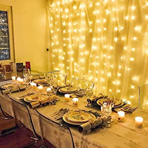 Window Curtain String Lights
