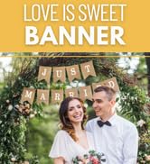 Love is Sweet Sign Banner Mr and Mrs Burlap Banner Sign Rustic Decoration for Wedding Party Table