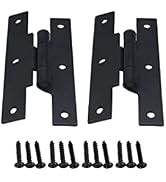 QCAA Black Steel Hinge Offset for Cabinet Door, 3/8", Matte Black, 2 Pack, Made in Taiwan